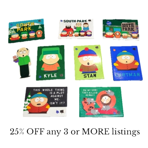 South Park Magnet Bundle Vintage Comedy Central Funny Lot of 9 Cartman Stan - Picture 1 of 10